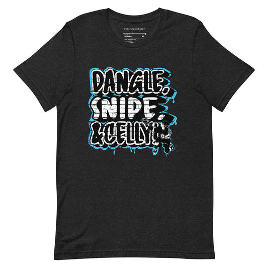 Dangle, Snipe & Celly - Blue t-shirt - Infamous Hockey