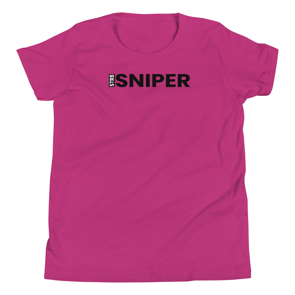 Youth STR8 Sniper Black Text T-Shirt - Infamous Hockey