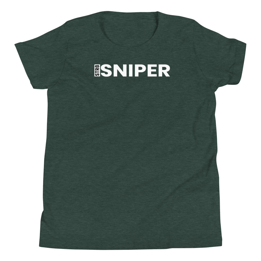 Youth STR8 Sniper White Text T-Shirt - Infamous Hockey