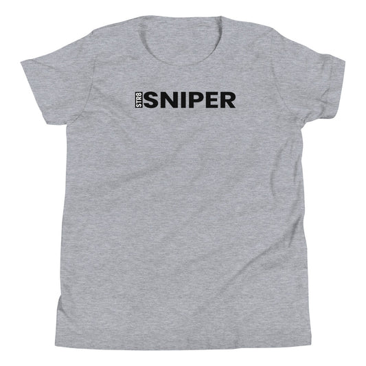 Youth STR8 Sniper Black Text T-Shirt - Infamous Hockey